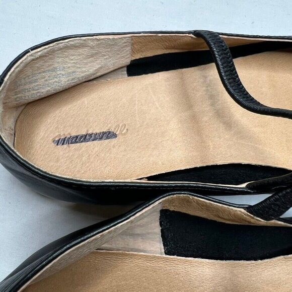 Madewell $98 The Greta Ballet Flat in Black Size 8.5 NN044 Leather #86 - Picture 9 of 13